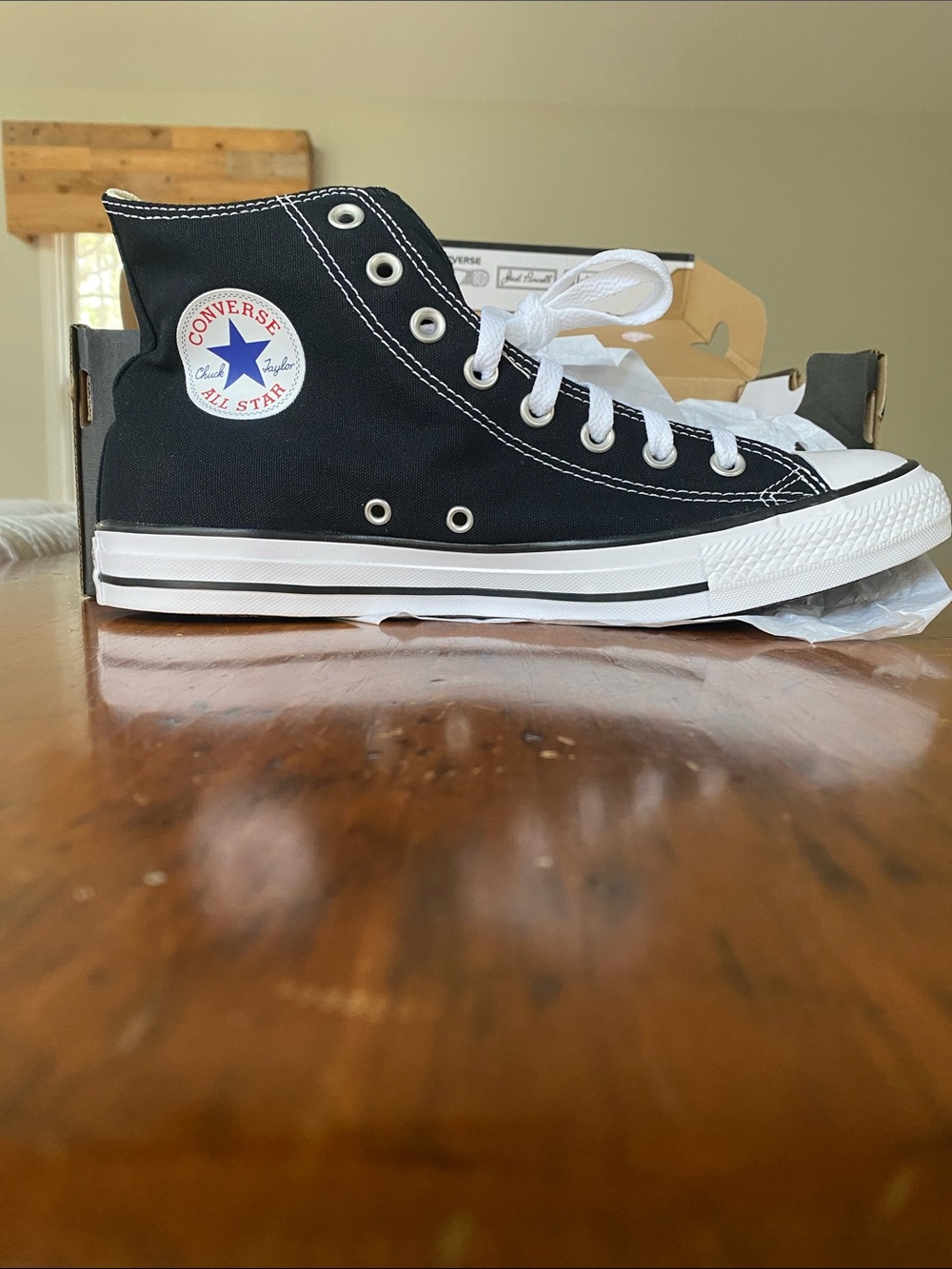 NIB high top black Converse All Star lace up Chuck Taylor sneakers NWT